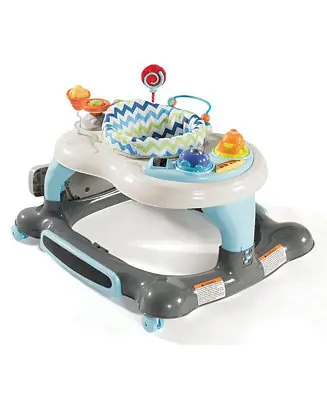 Same Day Shipping Toddler 3-in-1 Activity Walker and Rocker with Jumping Board - Blue