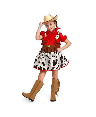 Grab Now Kids Cowgirl Skirt, Vest & Bandana Costume Set