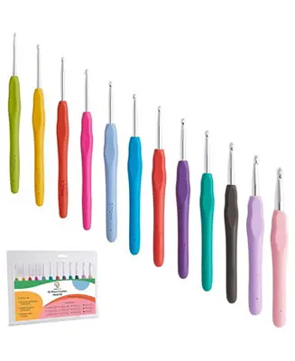 Instant Buy JumblCrafts Crochet Hook Set, 12 Colorful Ergonomic Crochet Hooks