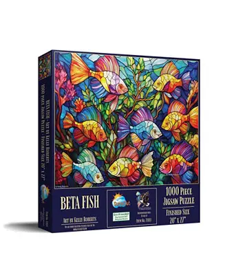 Beta Fish Stained Glass 1000 piece Jigsaw Puzzle for Adults Buy Direct