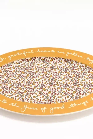 Aarti Sequeira With Grateful Hearts 18" Serving Platter Time-Limited