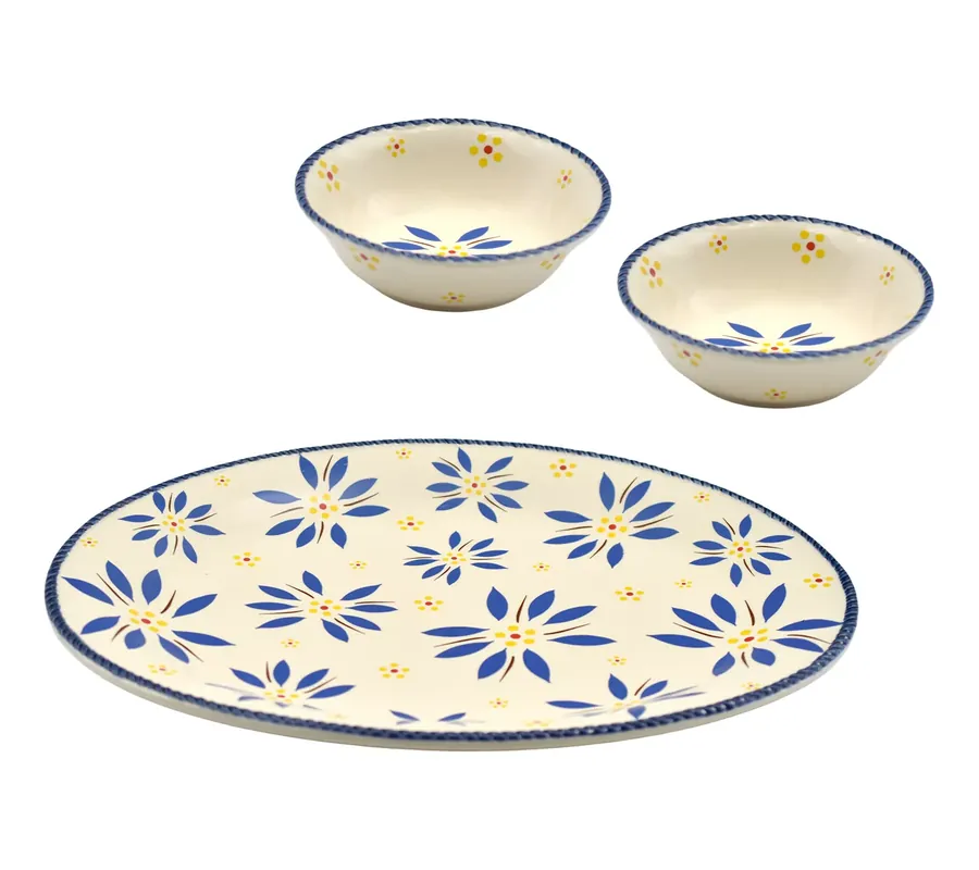 Temp-tations Old World 16" Oval Platter w/ 2 Shallow Bowls Big Sale