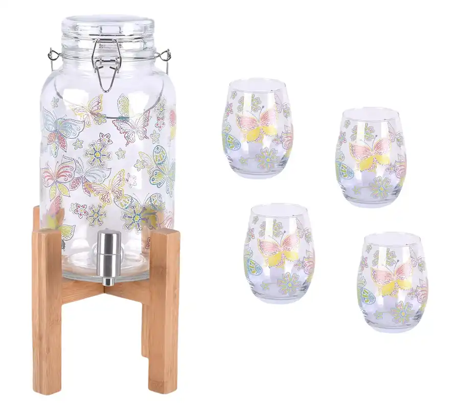 Time-Limited Temp-tations Special Edition Drink Dispenser and 4-pc Glass Set