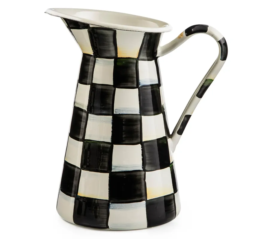 MacKenzie-Childs Courtly Check Medium Practical Pitcher Next Day Delivery