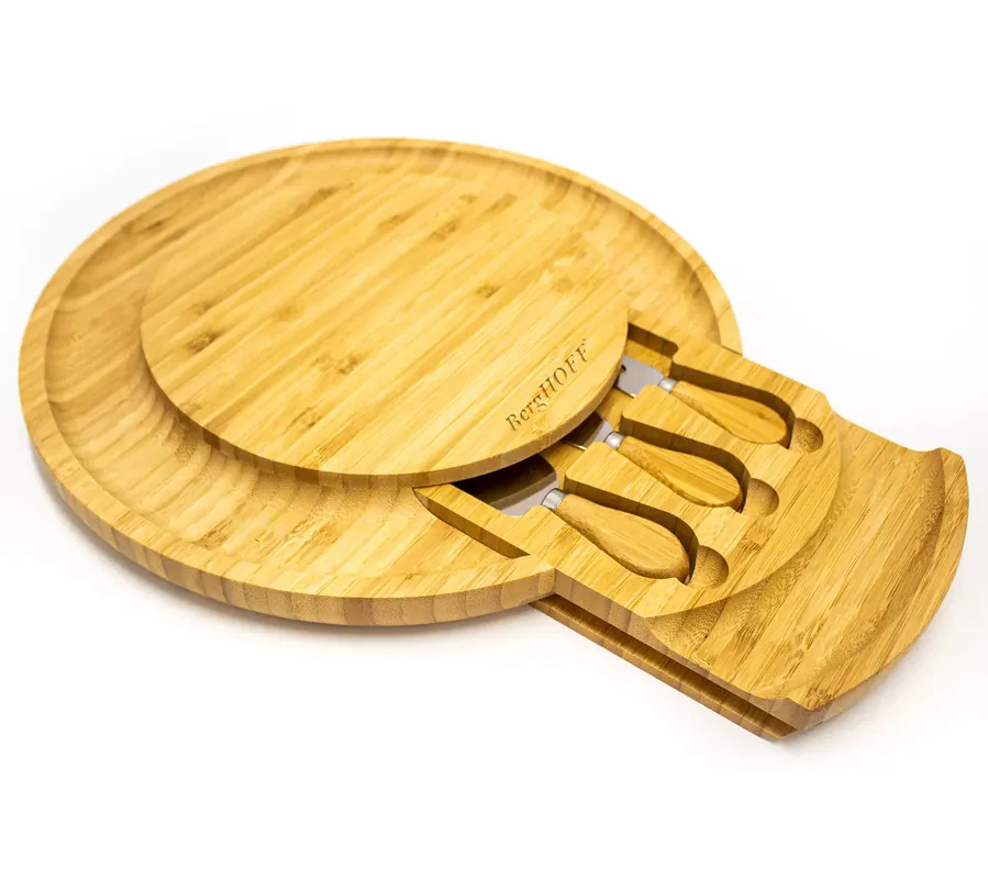 Hassle-Free Returns BergHOFF Bamboo 4pc Multi-level Cheese Board &Tool Set