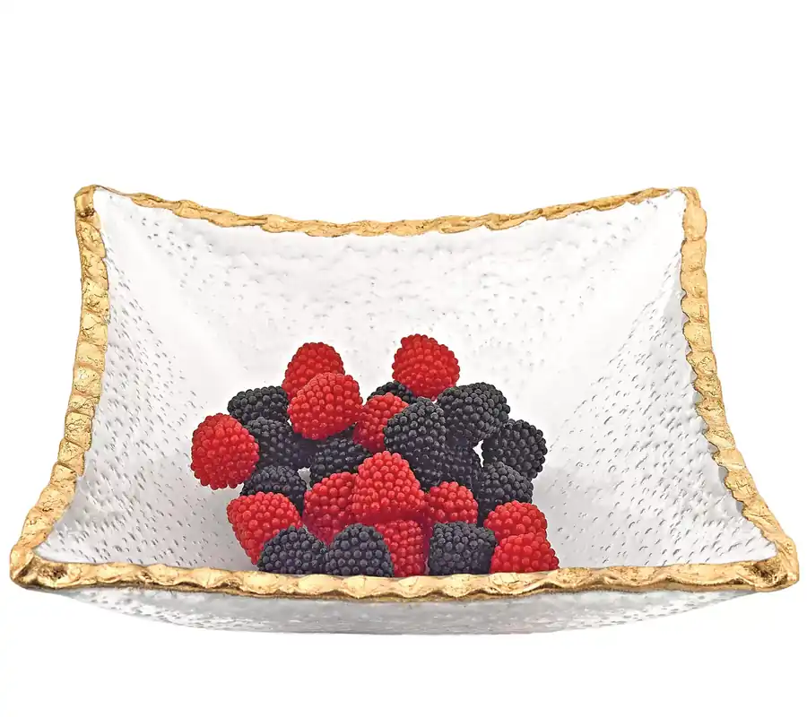 Badash Hand-Decorated Gold Leaf Edge 7" SquareServing Bowl Price Drop