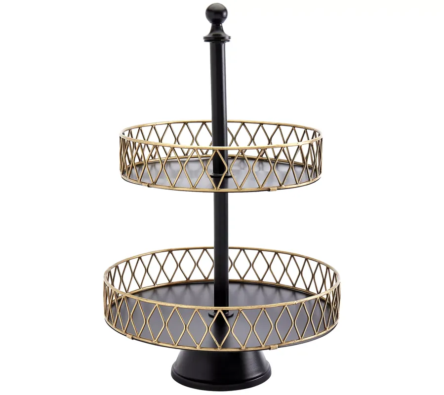 Express Delivery Tabletops Gallery Future Lux 12" Two-Tier Serving Tray