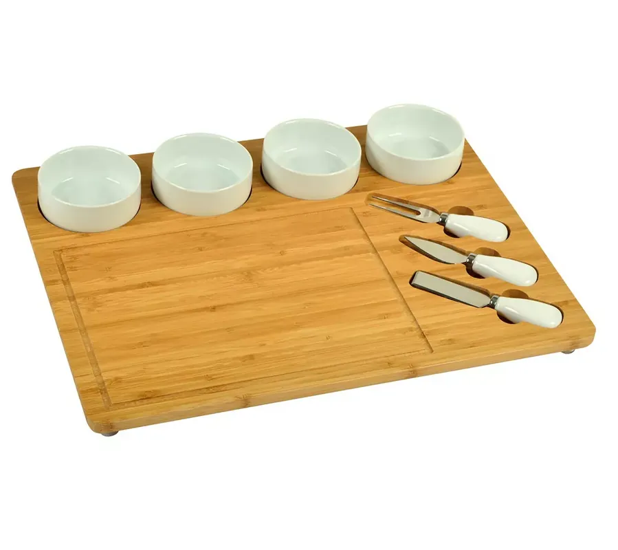 Buy Direct Picnic at Ascot Bamboo Cheese Board, Bowls & Tools