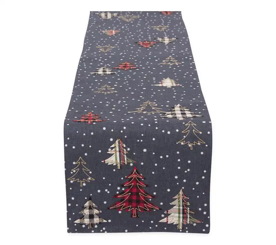 Best Choice Design Imports Snowy Trees Embellished Table Runner 14x70