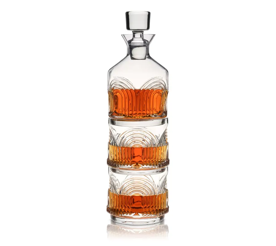 Viski 3-Piece Deco Beau Crystal Stacking Decanter Secure Checkout