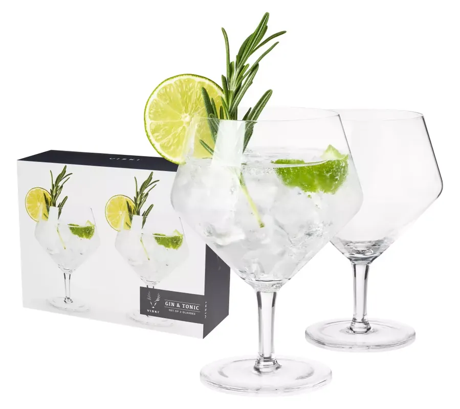 Viski Angled Crystal Gin & Tonic Glasses Express Delivery