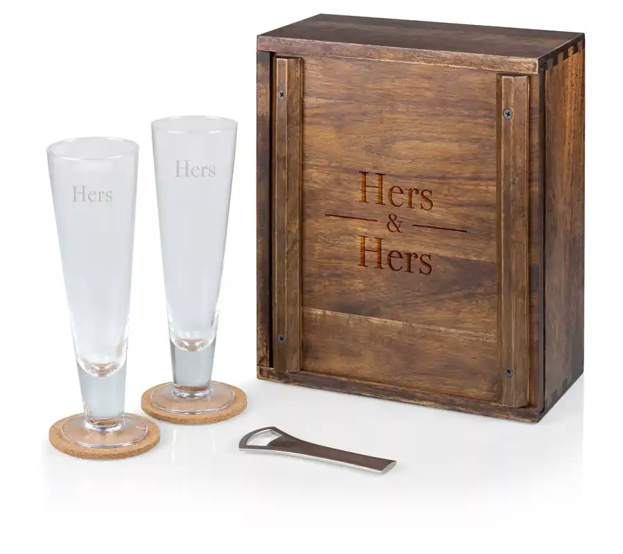 Best Choice Legacy Hers/Hers Pilsner Beer Glass Gift Set