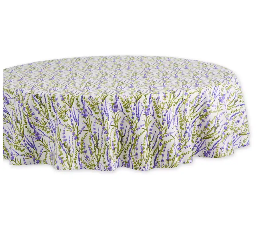 Design Imports 70" Round Lavender Fields Printed Tablecloth Same Day Shipping