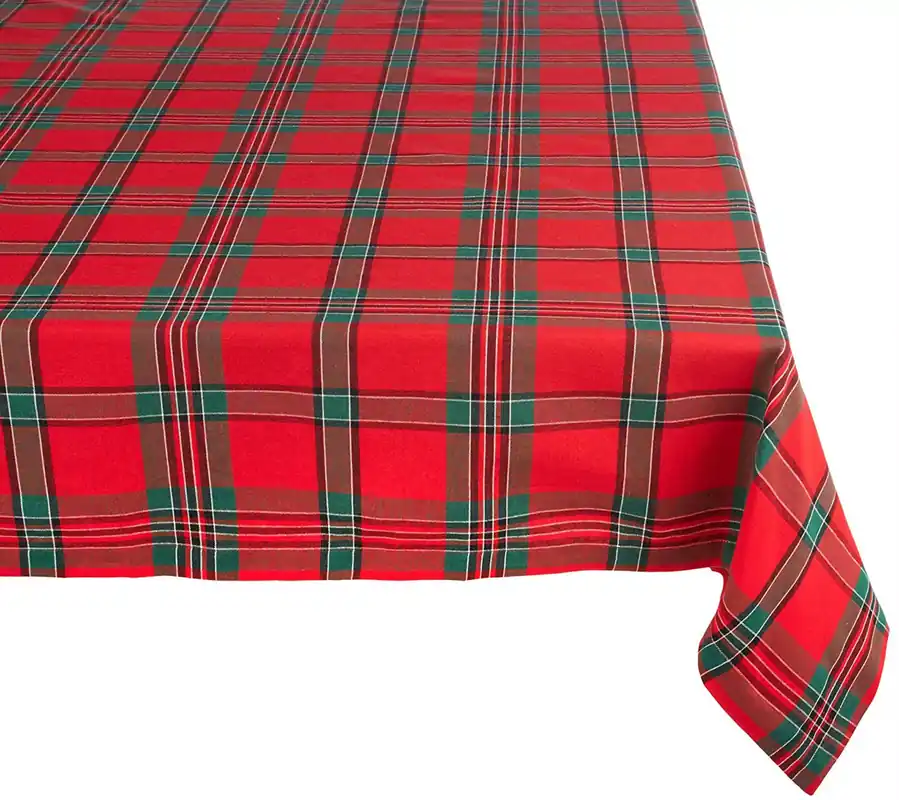 Design Imports Holiday Plaid Tablecloth 60" x 84" Bargain