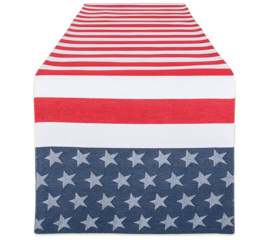 Today Only Design Imports Stars & Stripes Jacquard Table Runner 14" x 72"