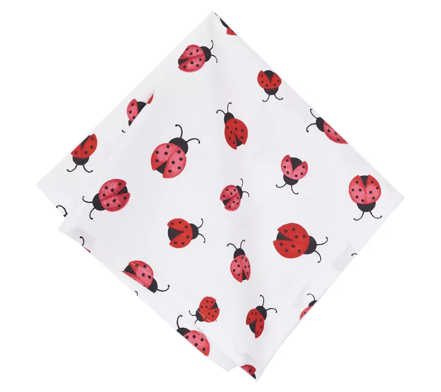 Ladybug Pattern Spring Napkin, Set of 6 by Valerie Secure Checkout