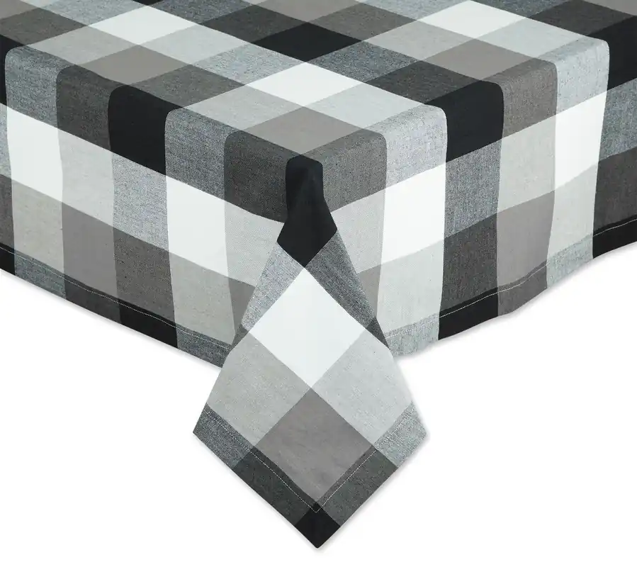 Original Design Imports 60x120" Tri Color Check Tableclo th