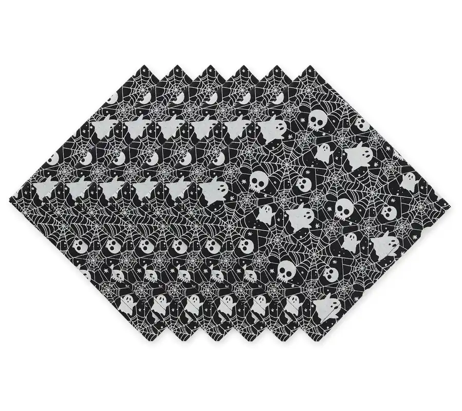 Authentic Design Imports Set of 6 Haunted Objects Napkins
