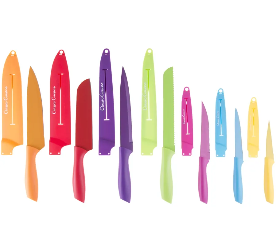 Save Now Classic Cuisine 14-Piece Multicolor Knife Set with Sheaths