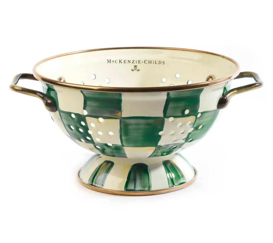 Deal MacKenzie-Childs Emerald Check Small Colander