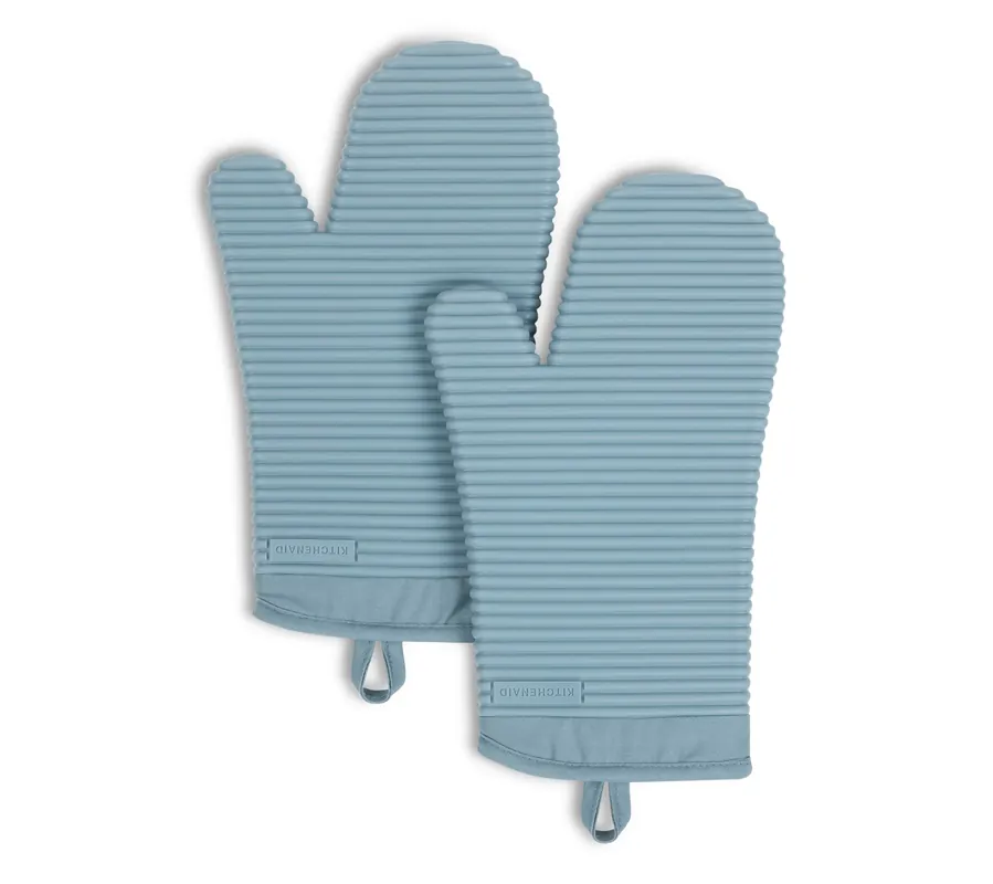 Factory Price KitchenAid Ribbed Soft Silicone Oven Mitt 2 Pack-Set