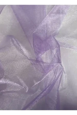 Purple Crystal Organza Fabric by the Metre Trending