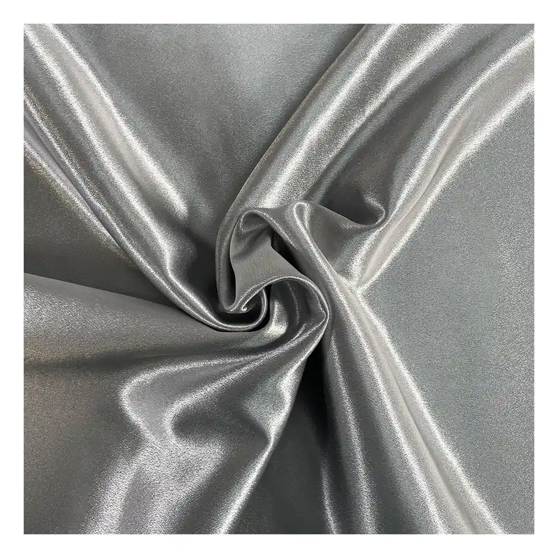 Silver Crepe Satin Fabric by the Metre Free Returns