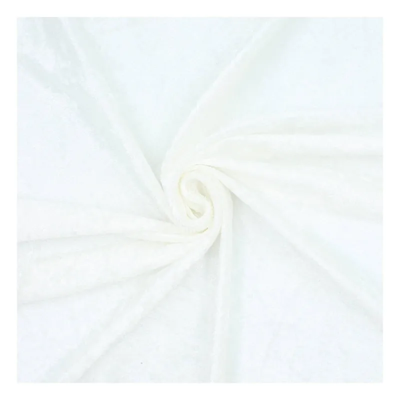 Cream Crushed Velour Fabric by the Metre Place Order