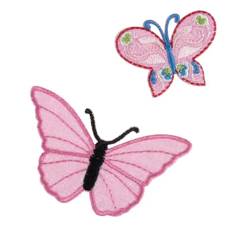 Trimits Pink Butterfly Iron-On Patches 2 Pack Wholesale