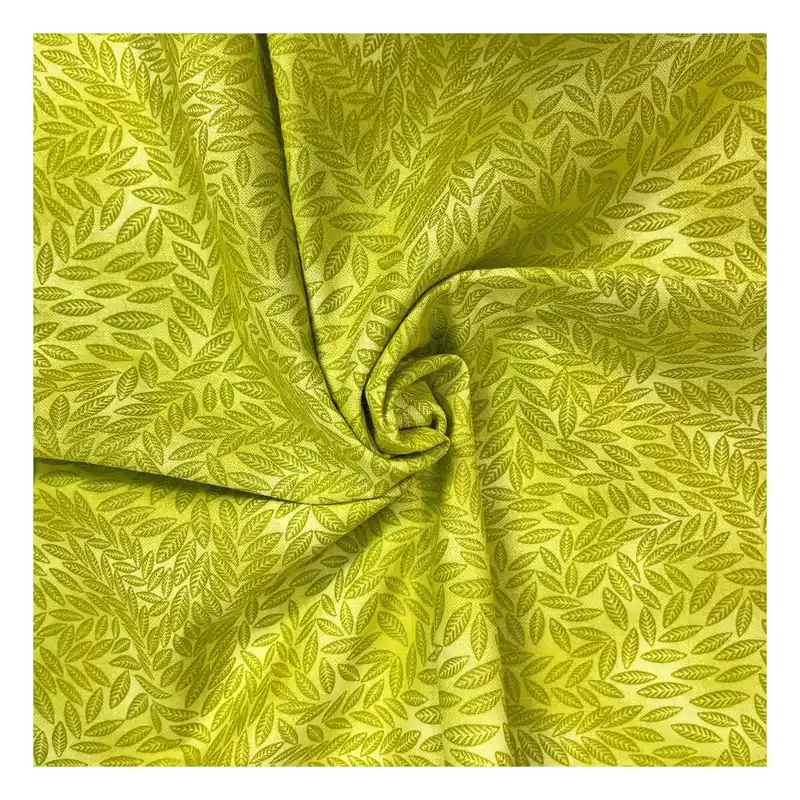 Lime Cotton Textured Leaf Blender Fabric by the Metre Secure Checkout