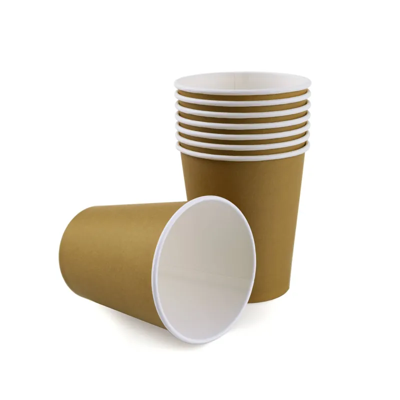 Gold Paper Cups 8 Pack Professional Grade