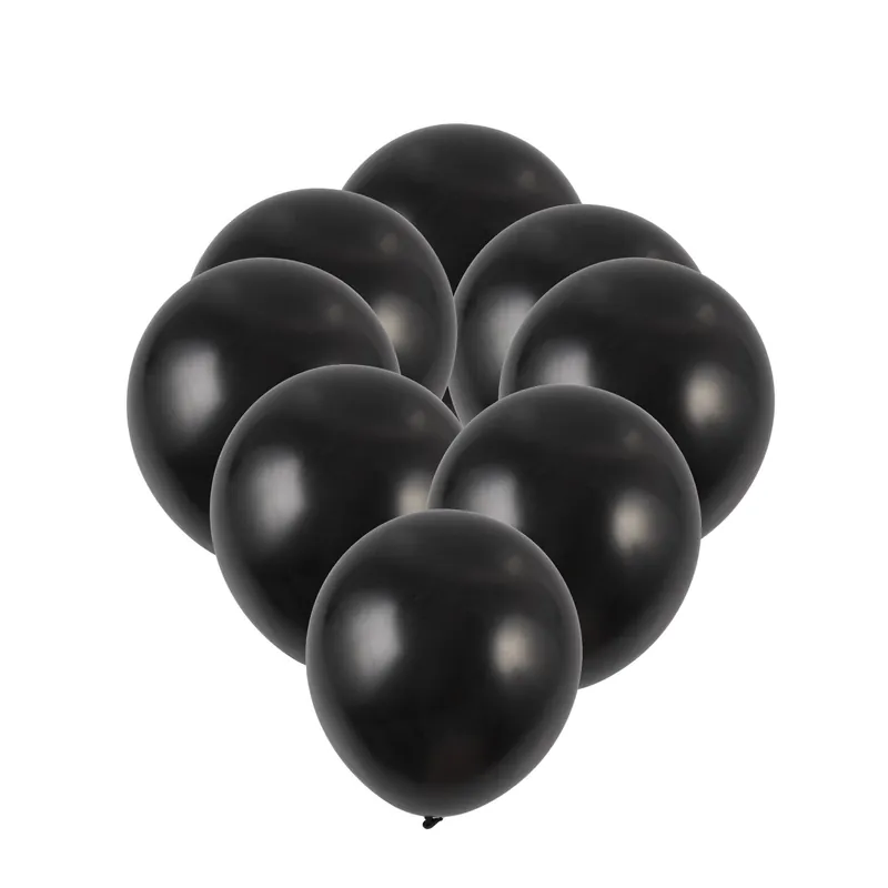 Black Pearlised Latex Balloons 8 Pack Limited Time