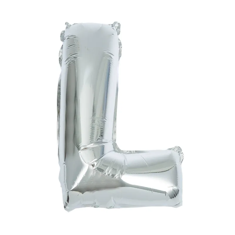 Editor’s Pick Silver Foil Letter L Balloon
