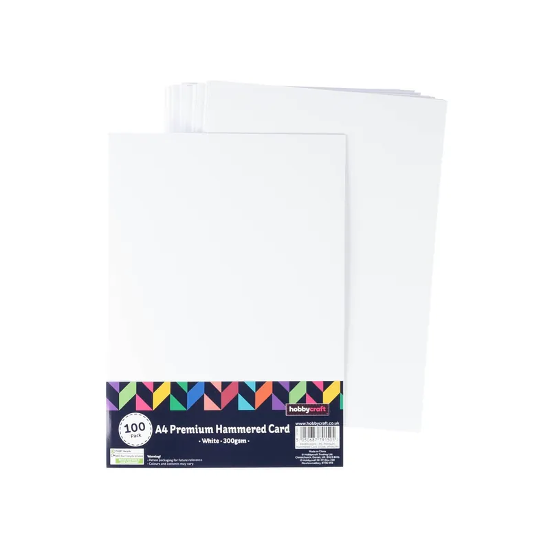 White Premium Hammered Card A4 100 Pack Instant Buy