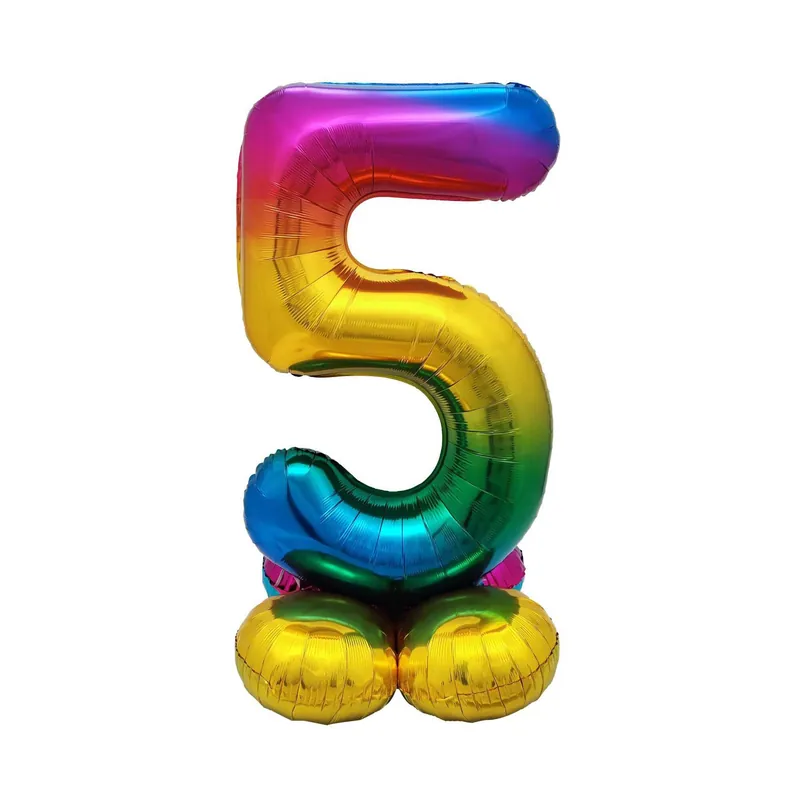 Editor’s Pick Standing Multicoloured Number 5 Balloon 90cm
