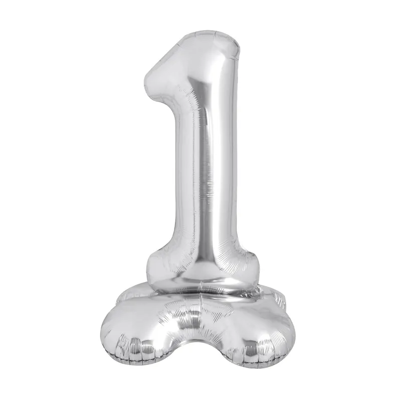 Popular Standing Silver Number 1 Balloon 1m