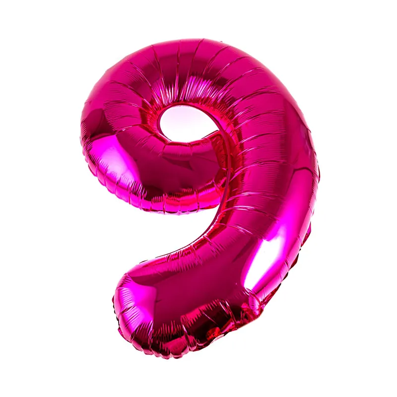 Factory Price Extra Large Pink Foil Number 9 Balloon