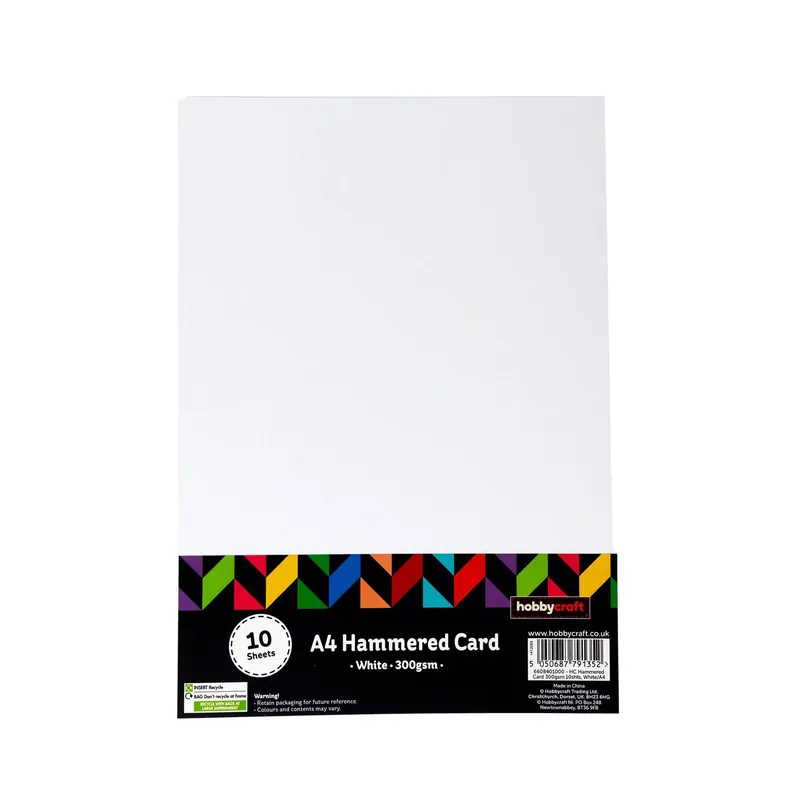 White Premium Hammered Card A4 10 Pack Fresh Stock
