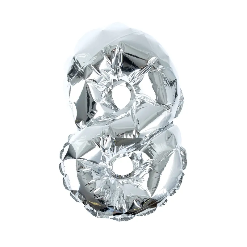 Silver Foil Number 8 Balloon Original