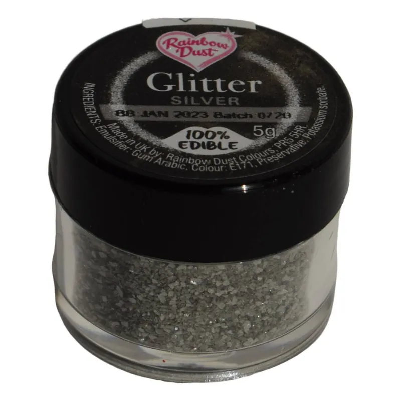 Rainbow Dust Silver Edible Glitter 5g Affordable