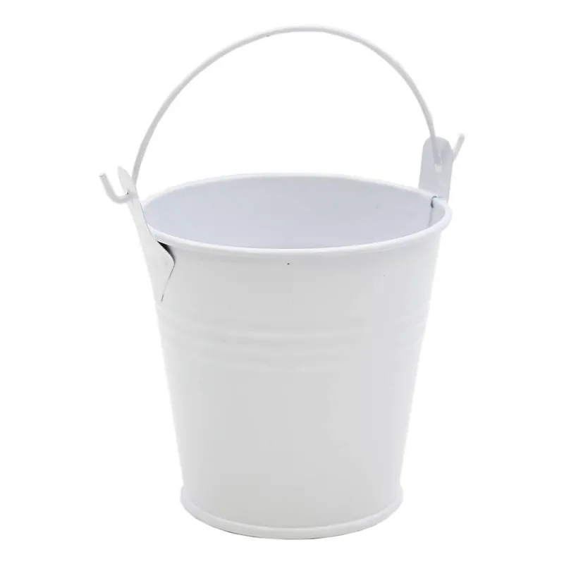 White Metal Bucket 7.5cm Clearance