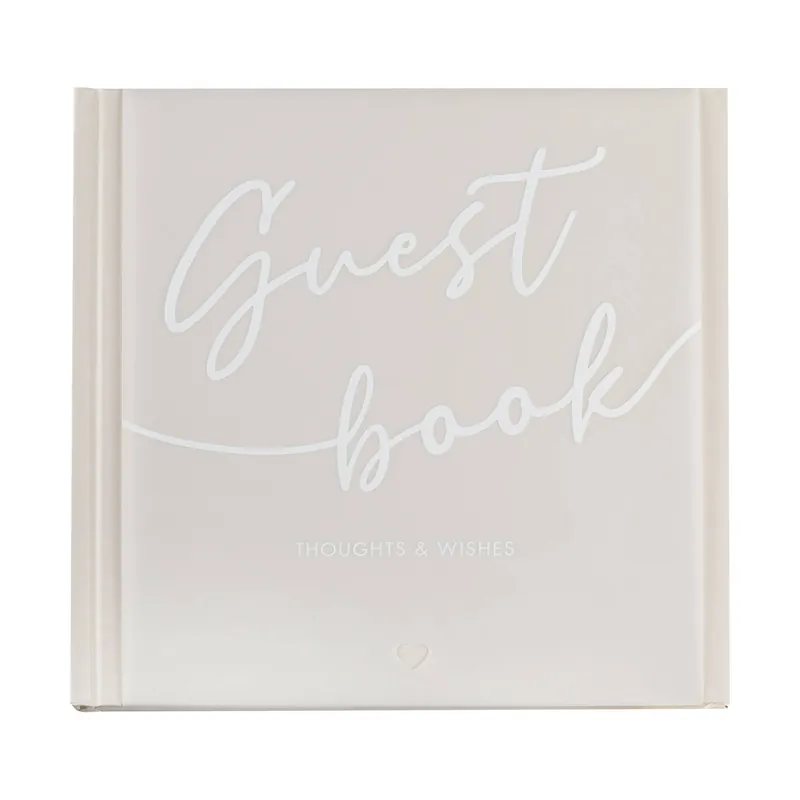 Vellum Paper and Taupe Guest Book Crafted