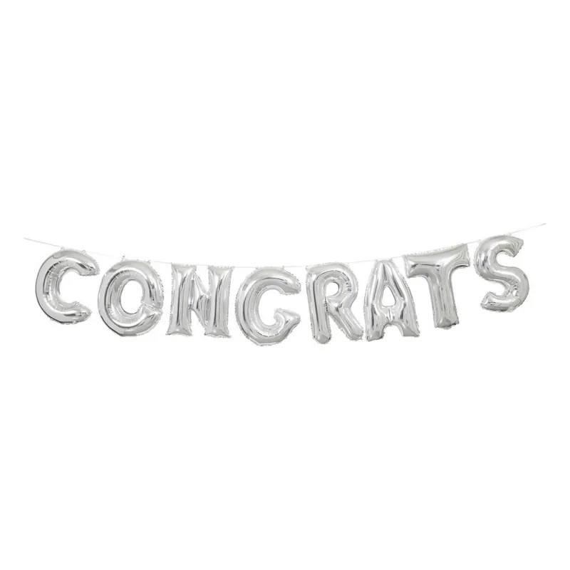 Must Have Silver Congrats Balloon Banner