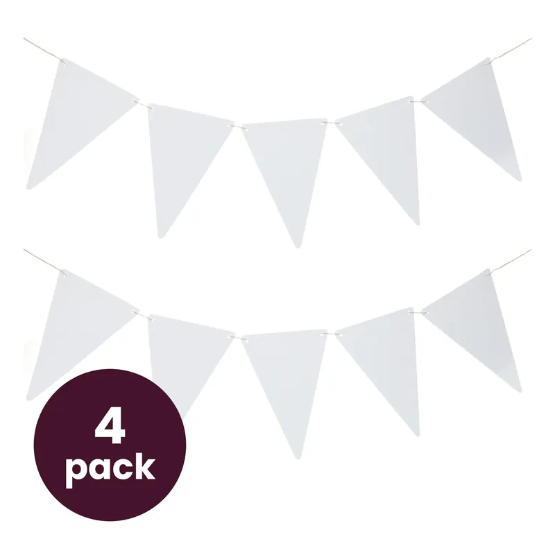 Shop Now White Straight Edge Bunting 5m 4 Pack Bundle