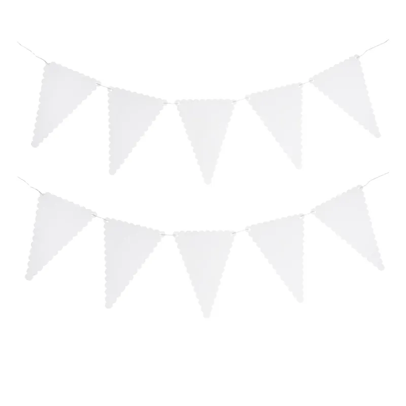 Same Day Shipping White Scalloped Edge Bunting 5m