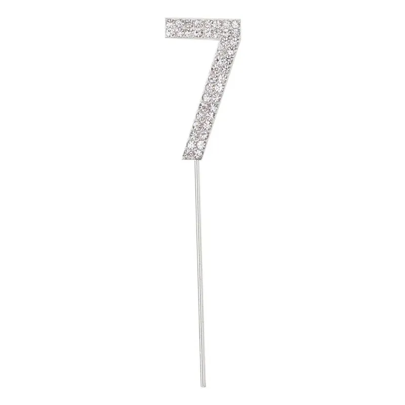 Buy Online Silver Diamante Number 7 Cake Pick
