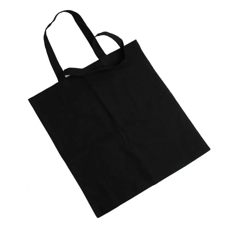Limited Time Black Cotton Tote Shopping Bag 40cm x 38cm