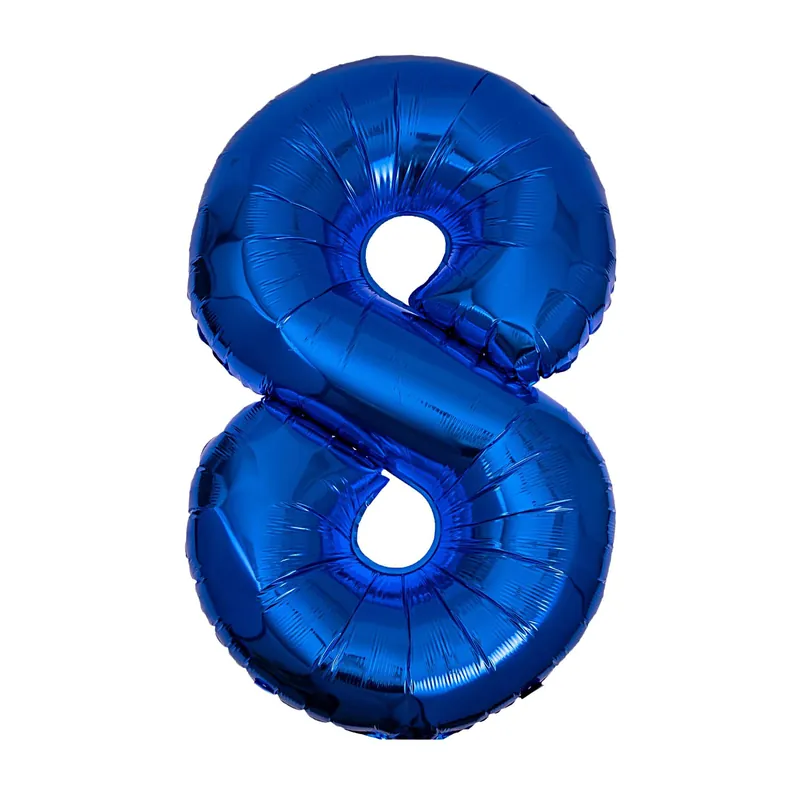 Extra Large Blue Foil Number 8 Balloon Top Pick
