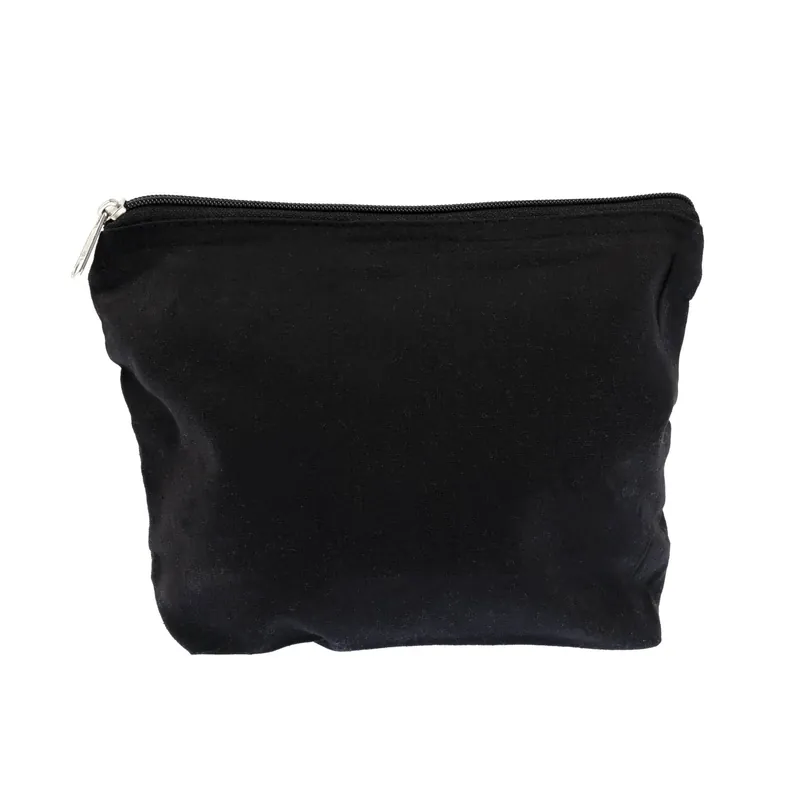 Clearance Black Cotton Zip Pouch 24cm x 17cm