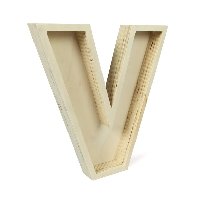 Wooden Fillable Letter V 22cm High Quality